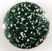 Green chalcedony with white spherulites drawing orbs - Indonesia