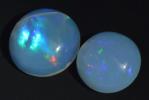 Ethiopian opals showing grayish-lilac opalescence and girasol effect