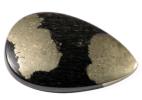 Apache gold - A black and shiny gold cabochon from Jerome, Arizona, USA